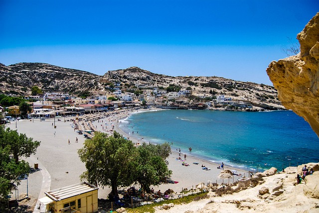 Matala Beach na Krétě